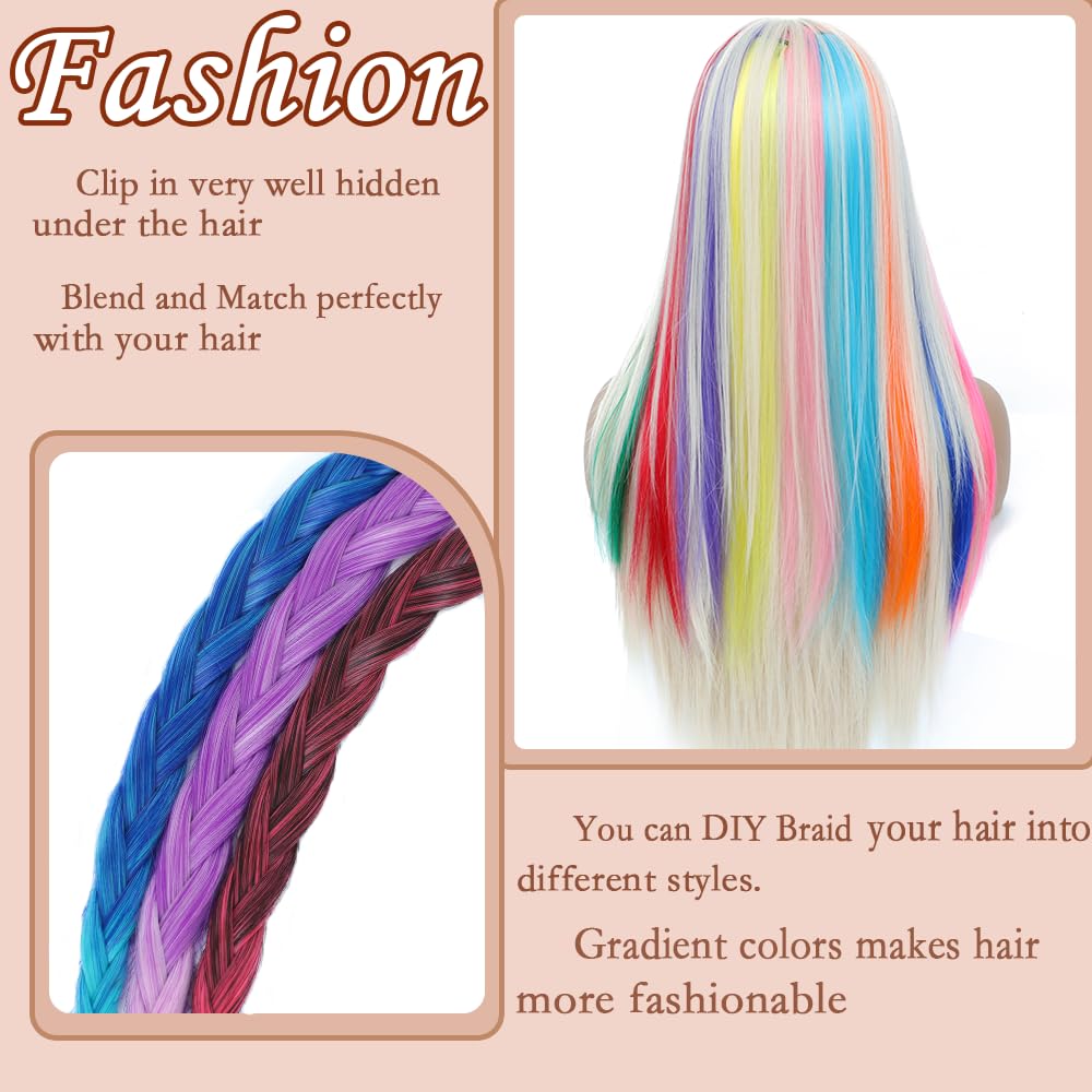 12 Pcs Pink Clip-In Hair Extensions – 22
