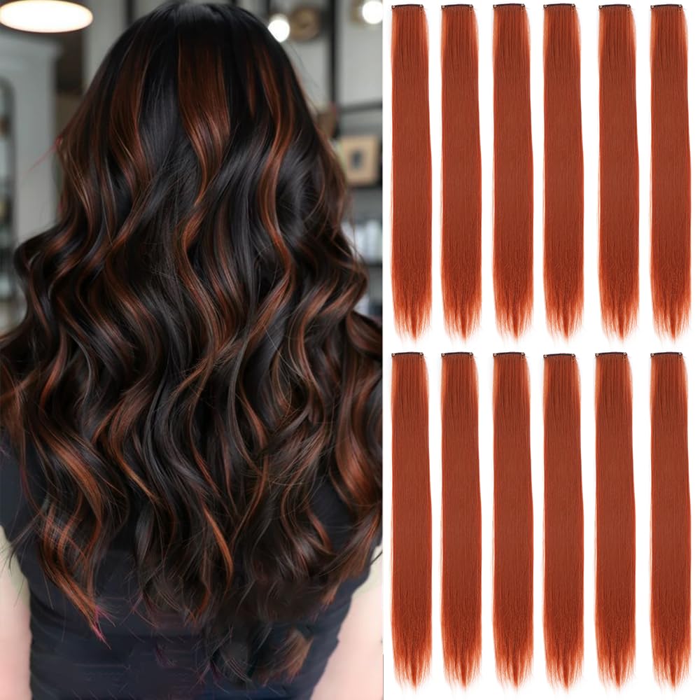 12 Pcs Pink Clip-In Hair Extensions – 22
