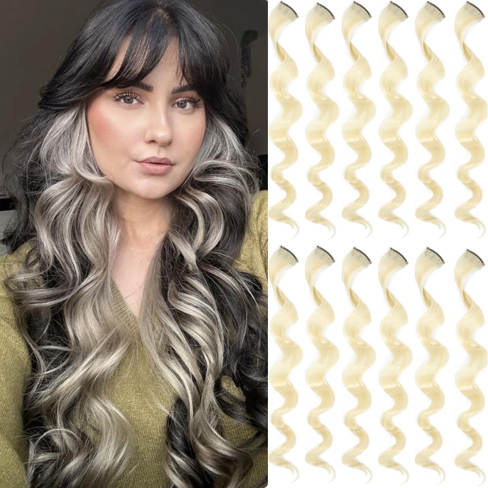 12 Pcs Pink Clip-In Hair Extensions – 22