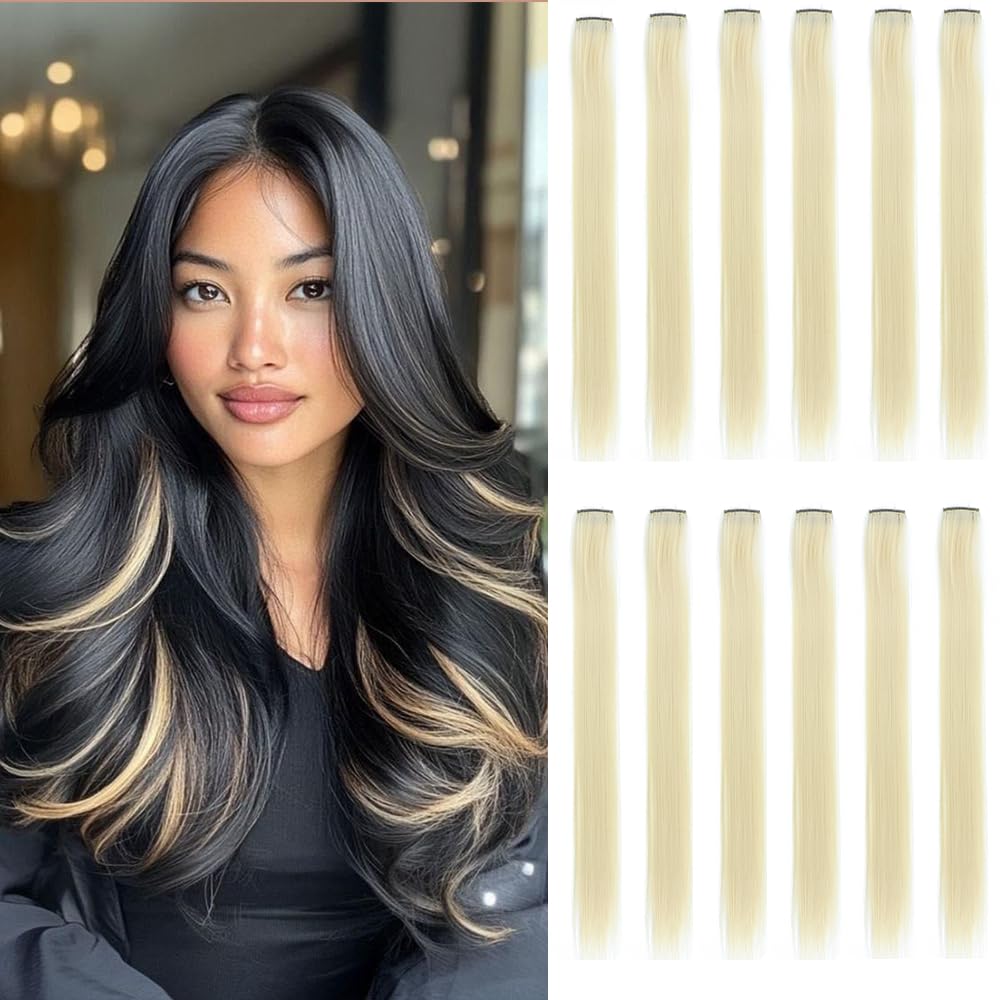 12 Pcs Pink Clip-In Hair Extensions – 22