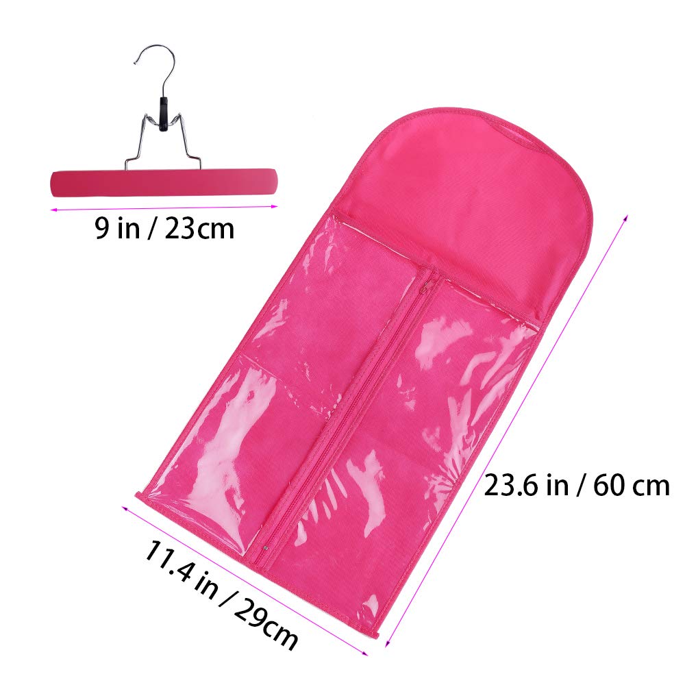 1-Pack Pink Hair Extension & Wig Hanger with Storage Bag – Travel Carrier for Hairpieces & Bundles