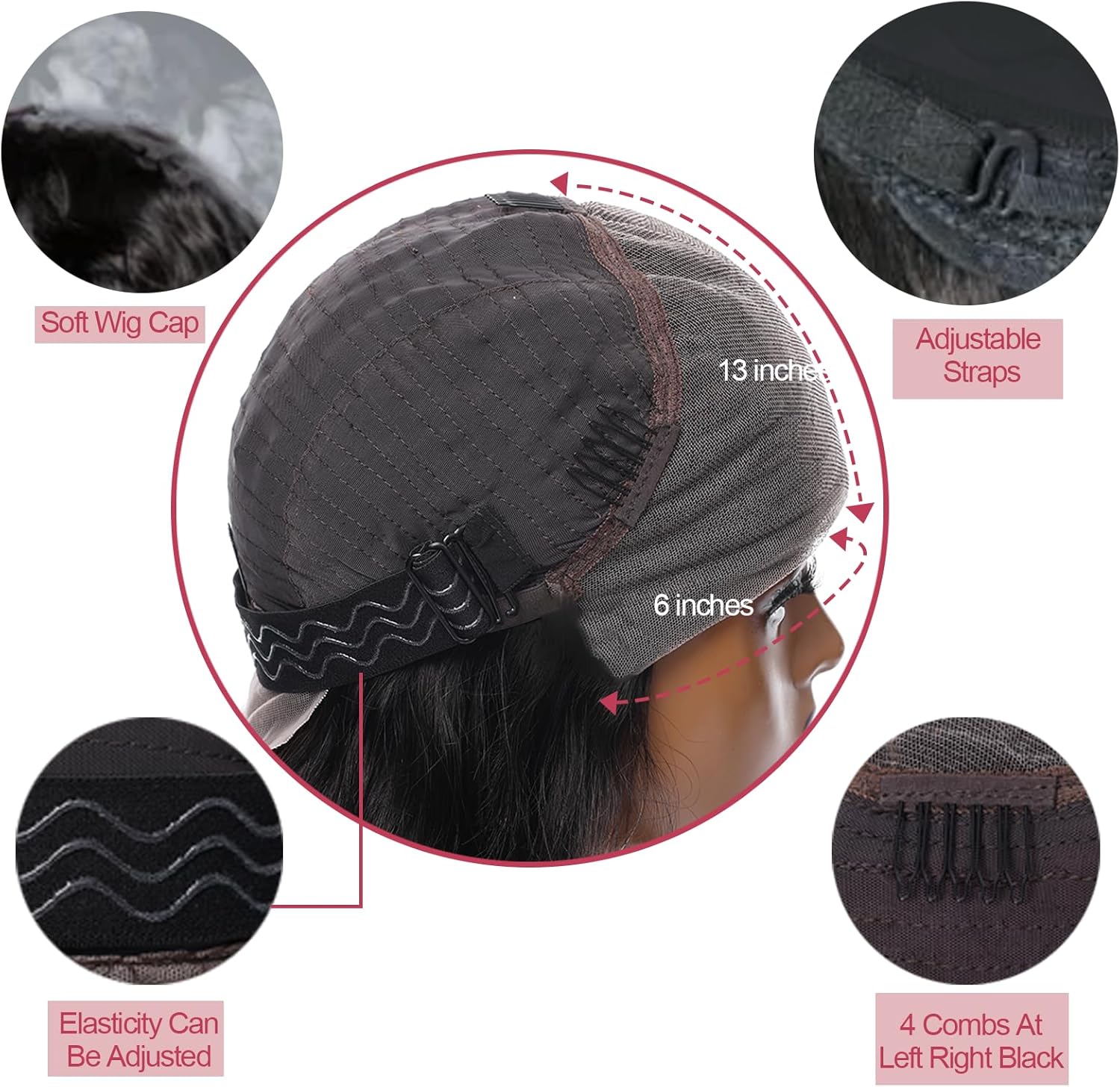 VTKXGG Lace Front Wig 13x6 Straight Human Hair Wig for Women Long Natural Black Human Hair 180% Density Lace Frontal Human Wigs for Black Women Peruque Femme Cheveux Humain (16 Inch)