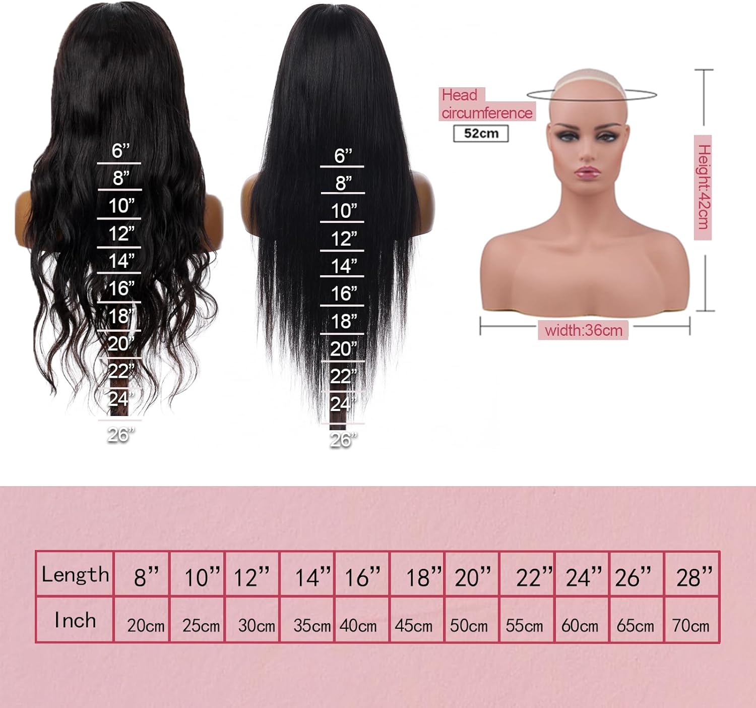 VTKXGG Lace Front Wig 13x6 Straight Human Hair Wig for Women Long Natural Black Human Hair 180% Density Lace Frontal Human Wigs for Black Women Peruque Femme Cheveux Humain (16 Inch)