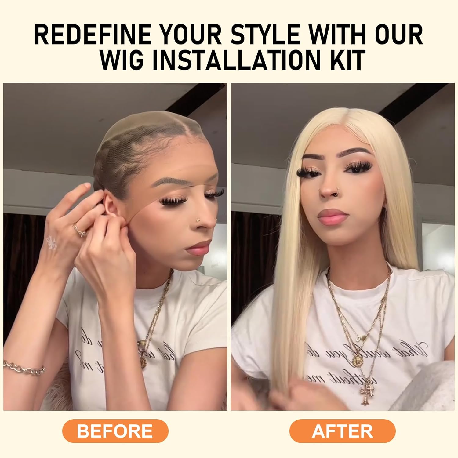 Lace Tint Melting Hair Mousse, Lace Tint Mousse for Women Hair Wigs Wigs Toupees and Hairpieces Natural Finishing Color, Melting Spray Tool Set (Medium Brown)