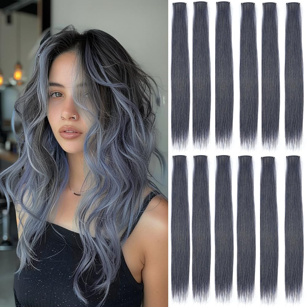 12 Pcs Pink Clip-In Hair Extensions – 22