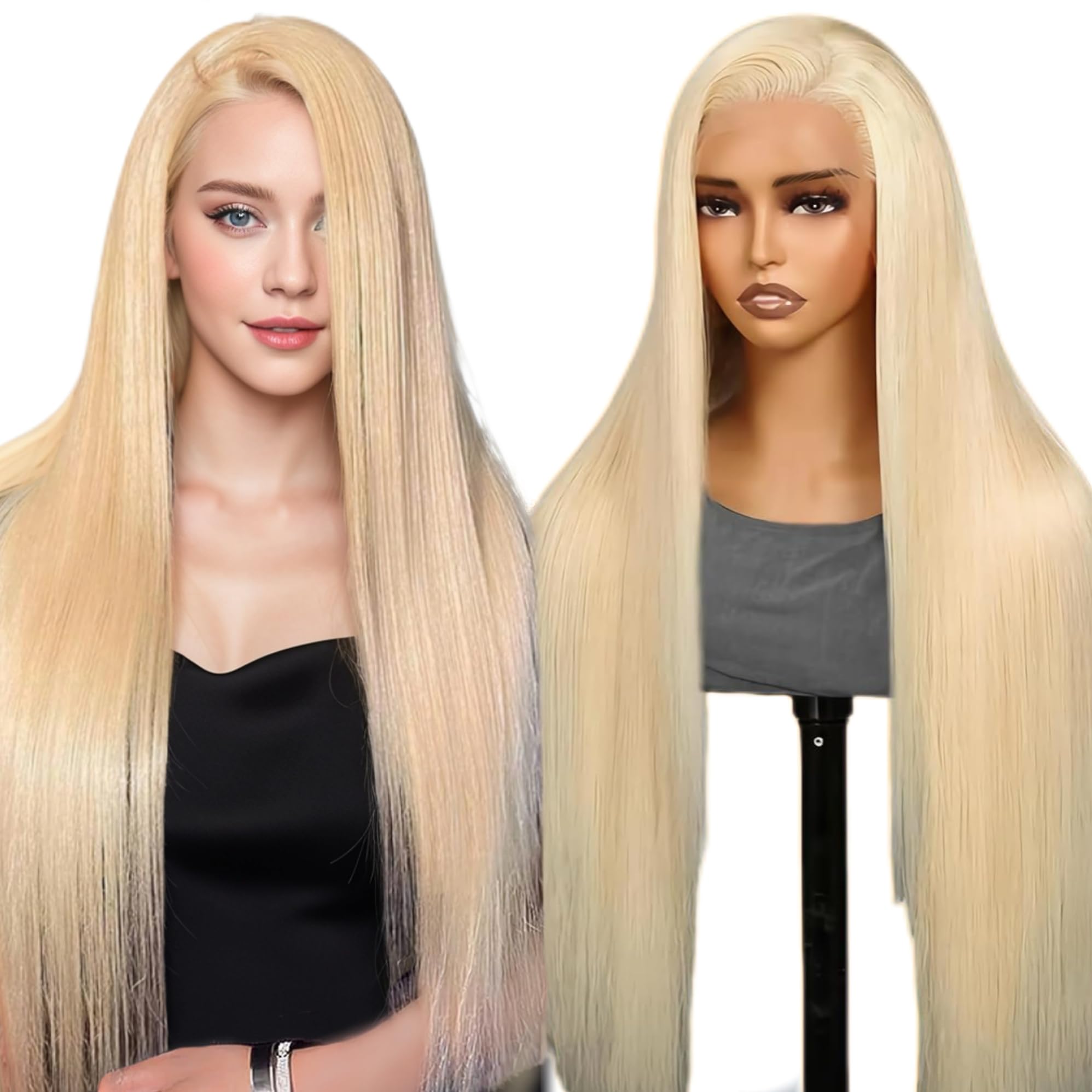 VTKXGG Lace Front Wig 13x6 Straight Human Hair Wig for Women Long Natural Black Human Hair 180% Density Lace Frontal Human Wigs for Black Women Peruque Femme Cheveux Humain (16 Inch)