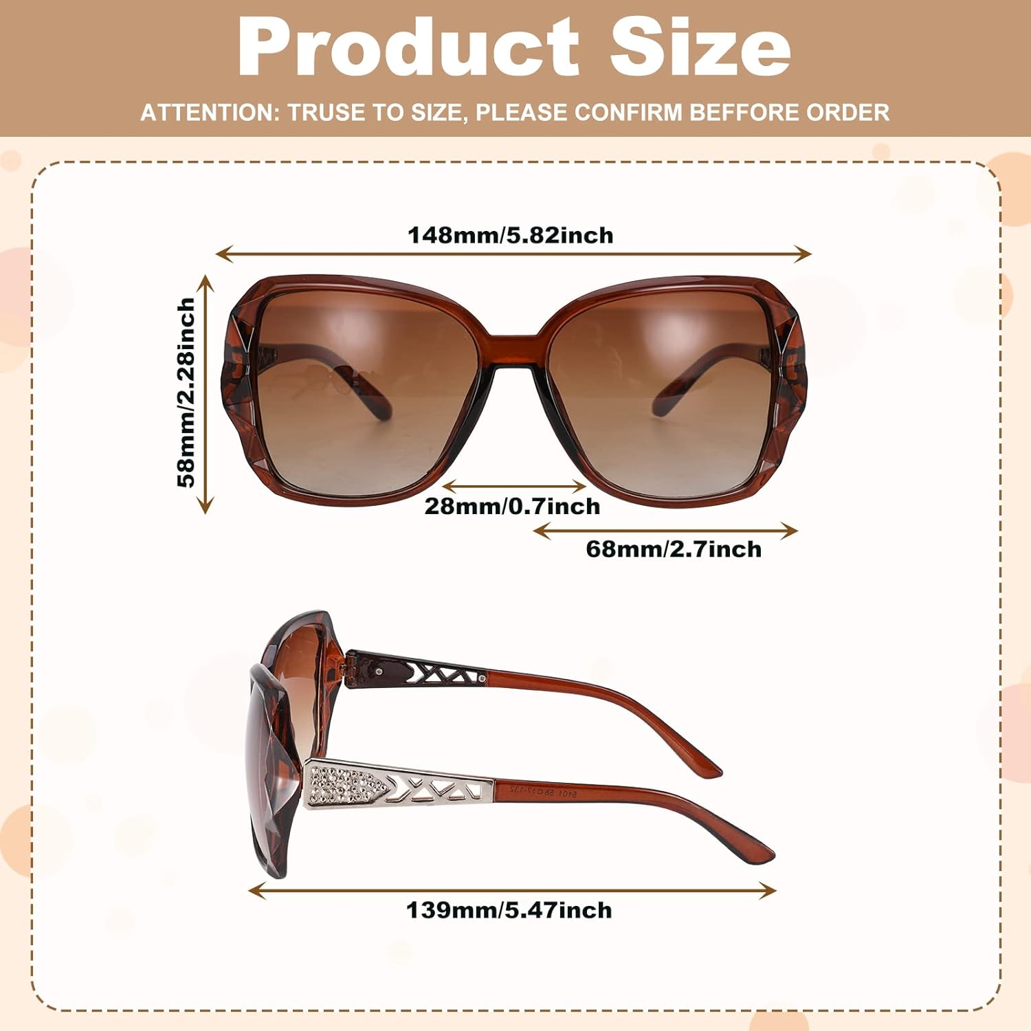 4 Pcs Women Large Sunglasses, UV 400 Glasses Oversized Polarized Sunglasses Classic Trend Ladies Sunglasses Sparkling Large Frame Sunglasses for Women