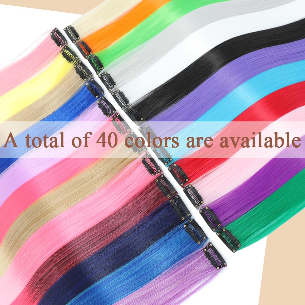 12 Pcs Pink Clip-In Hair Extensions – 22