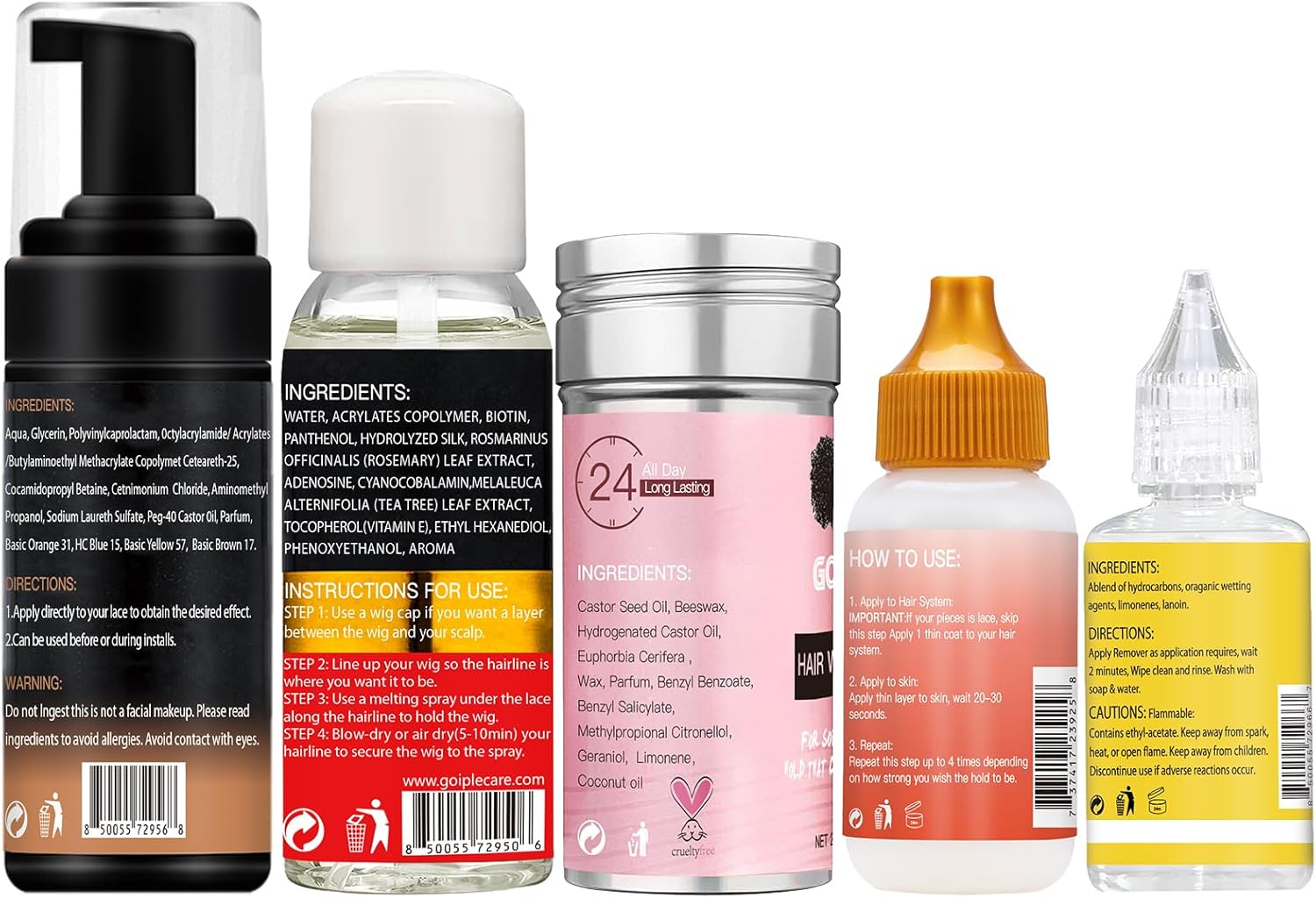 Lace Tint Melting Hair Mousse, Lace Tint Mousse for Women Hair Wigs Wigs Toupees and Hairpieces Natural Finishing Color, Melting Spray Tool Set (Medium Brown)