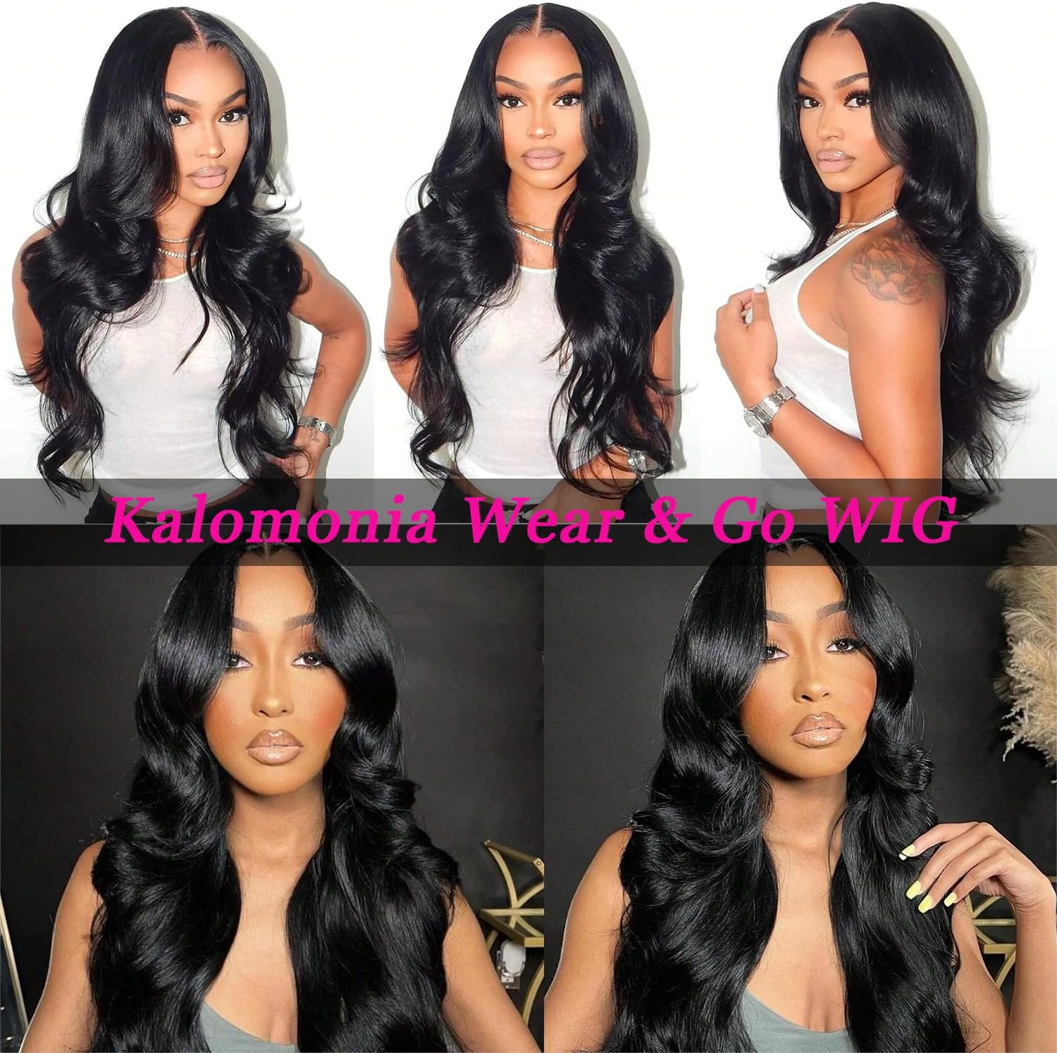 Glueless Wigs Human Hair Pre Plucked 5×5 Precut Lace Front Body Wave Glueless Wigs for Women Human Hair 180% Density No Glue Beginners Friendly 3 Seconds to Wear 24Inch
