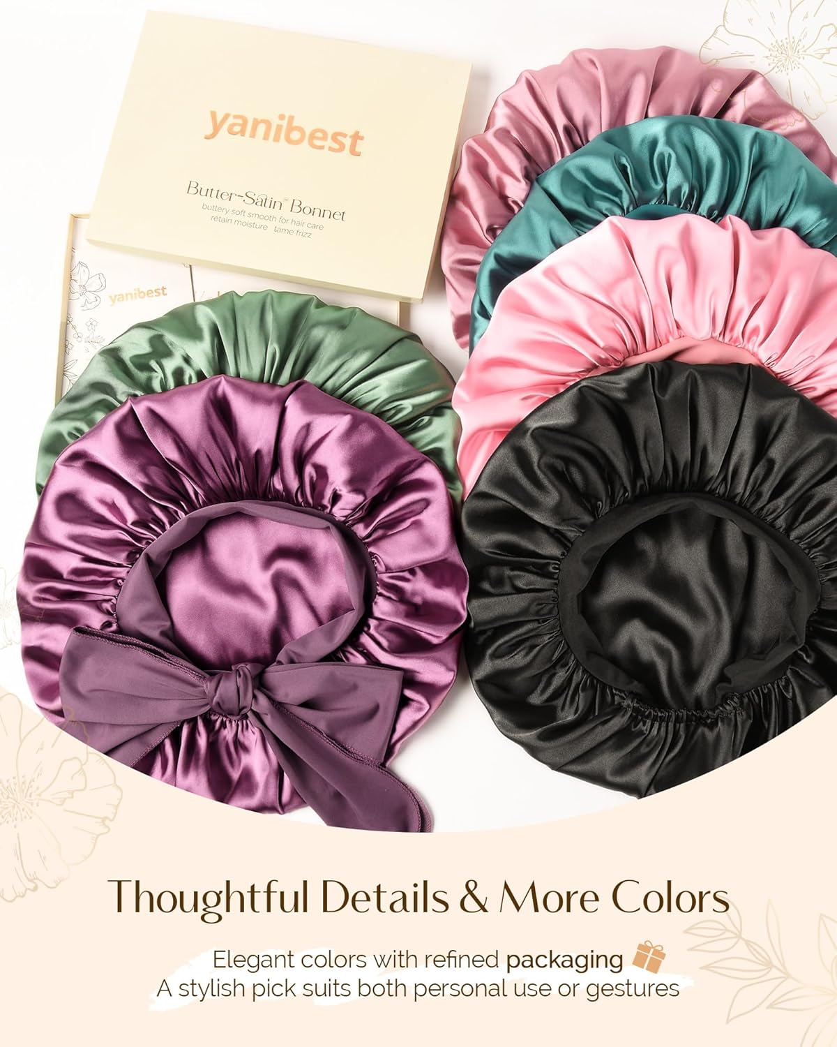 Double Layer Satin & Silk Bonnet – Adjustable Sleeping Hair Bonnet for Curly/Natural Hair (Men & Women)