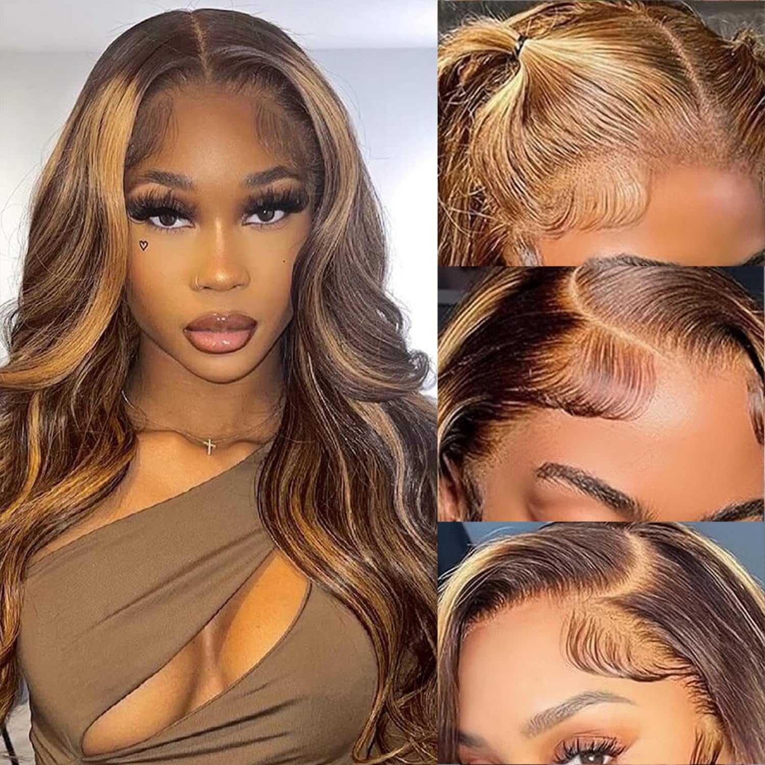 Glueless Wigs Human Hair Pre Plucked 5×5 Precut Lace Front Body Wave Glueless Wigs for Women Human Hair 180% Density No Glue Beginners Friendly 3 Seconds to Wear 24Inch